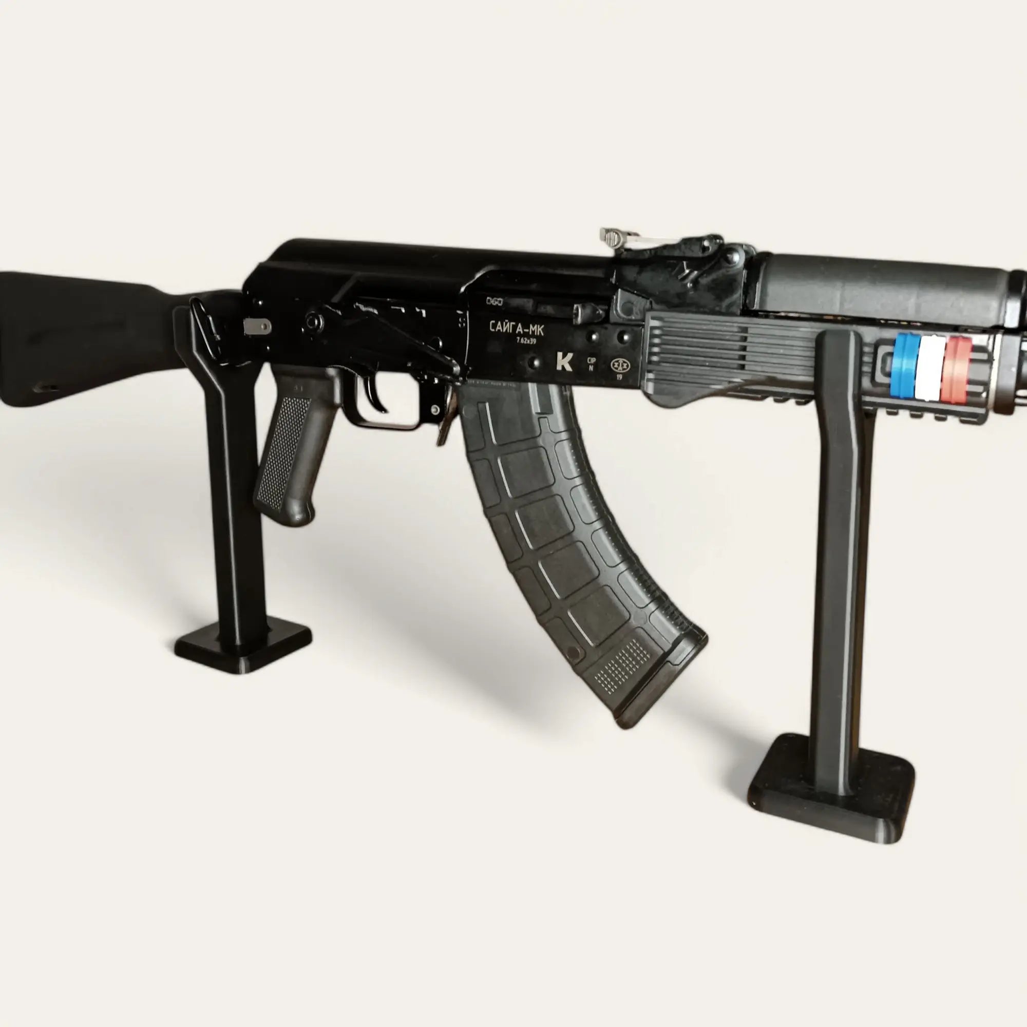 Lot de 2 supports petits noirs universels pour fusils - Taille et couleur au choix - Impression de liberté