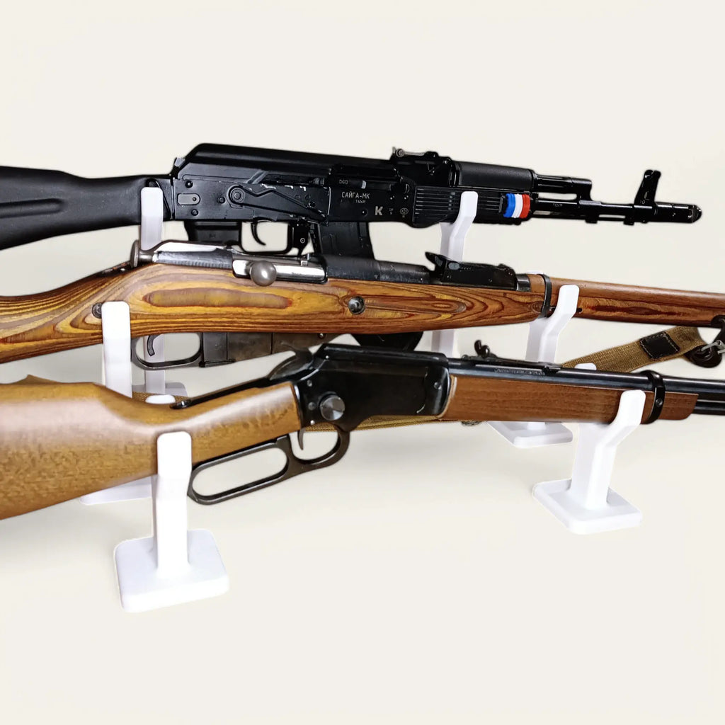 Lot de 2 supports petits noirs universels pour fusils - Taille et couleur au choix - Impression de liberté