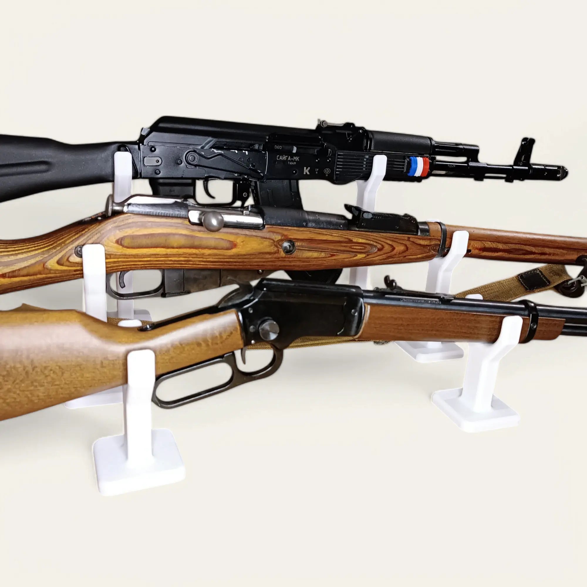 Lot de 2 supports petits noirs universels pour fusils - Taille et couleur au choix - Impression de liberté