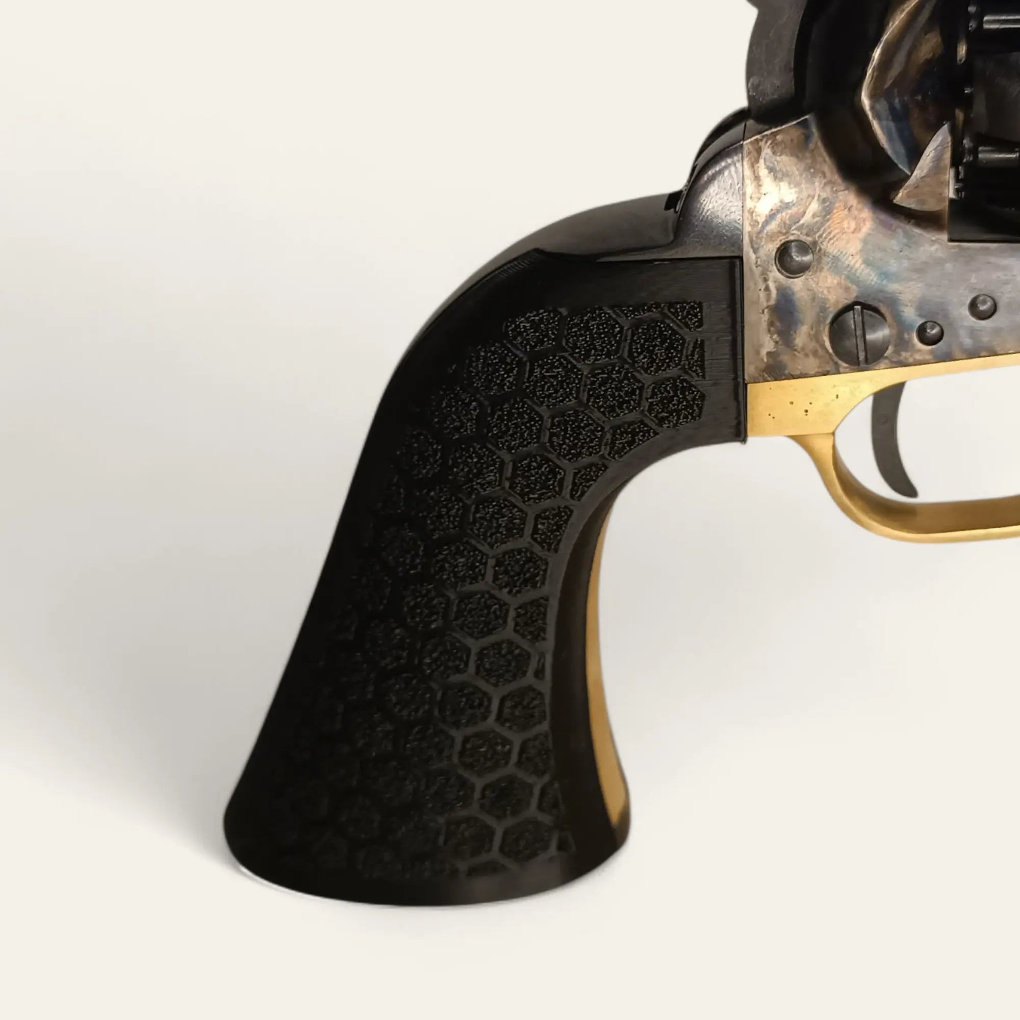 Plaquette Colt 1860 Pietta – texture hexagonale – Couleurs au choix (Noir, Blanc, Ivoire, Os) - Impression de liberté