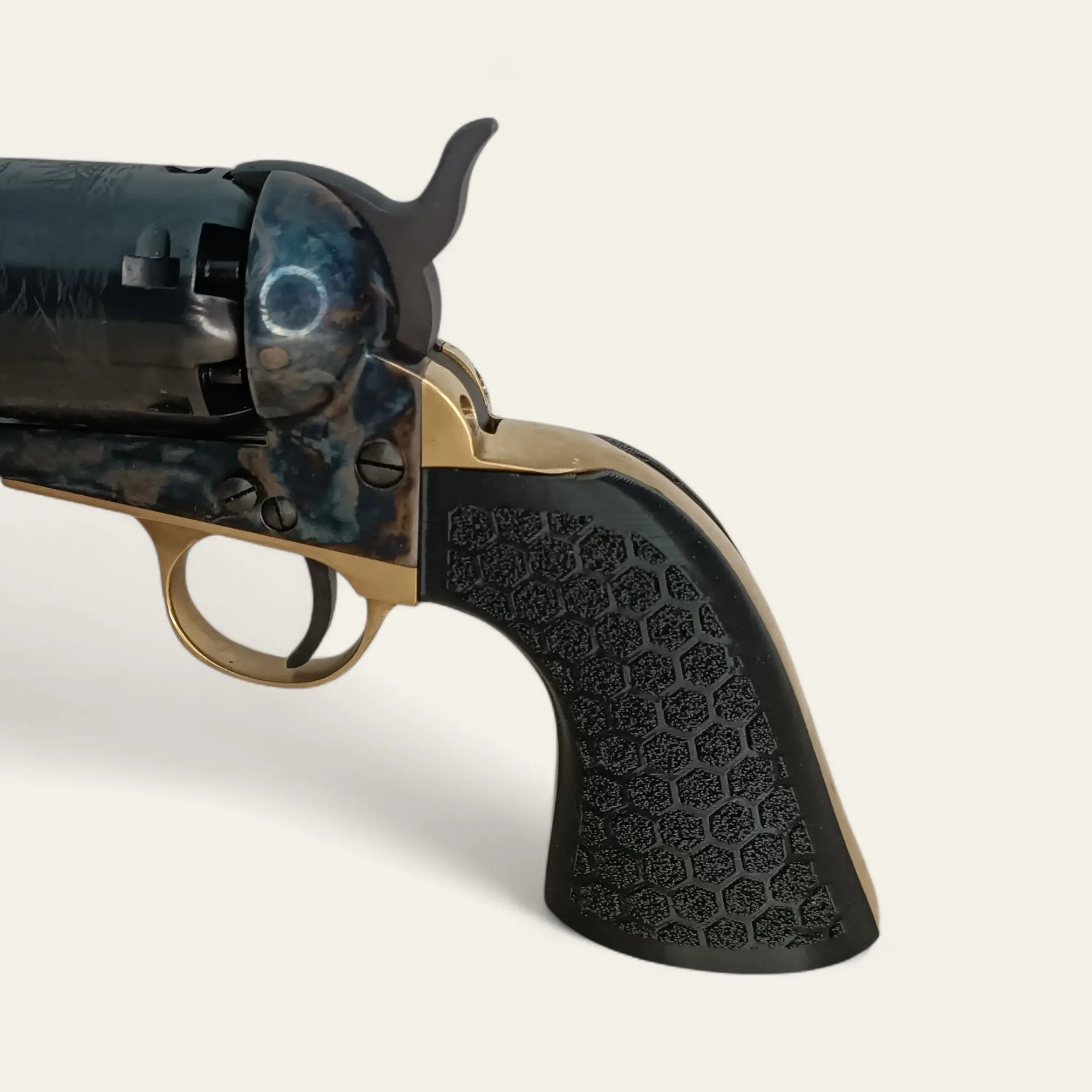 Plaquette Colt 1851 Pietta – texture hexagonale – Couleurs au choix (Noir, Blanc, Ivoire, Os) - Impression de liberté