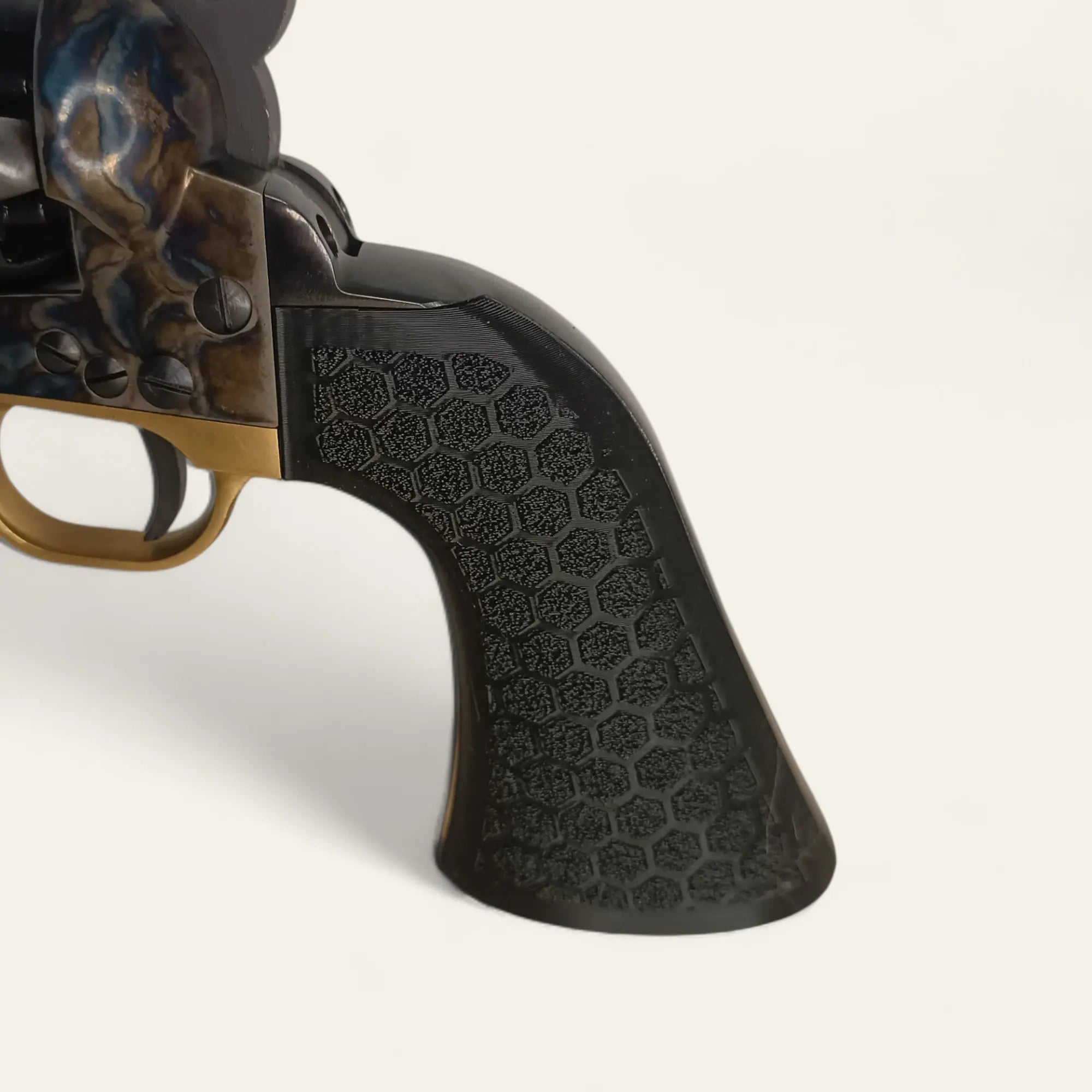 Plaquette Colt 1860 Pietta – texture hexagonale – Couleurs au choix (Noir, Blanc, Ivoire, Os) - Impression de liberté